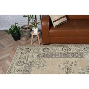 พรมตุรกีขนาด 6.4x9.3 ฟุต พรมโบราณขนาดใหญ่ พรมขนสัตว์สไตล์โอเรียนทัลสีเบจ-น้ำเงิน - Product Image 3