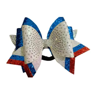Icheerobics vente en gros All Star paillettes Cheer Bow effectuer Cheerleading Bow compétition Cheer Bows avec Ab Crystal