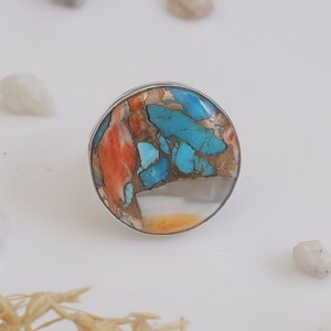 925 Sterling Silver Handmade Gemstone Turquoise <b>Spinner</b> <b>Ring</b> 925 Stamped Wedding Gift High Quality Natural Designer Fine Jewelry - Product Image 4