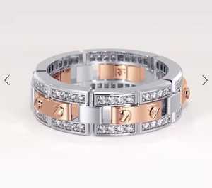 Customizable <b>Men's</b>/Unisex 925 Silver <b>for</b> Certified Hip Hop Rapper Bust <b>Ring</b> with Moissanite Bezel-Wedding Gift Rose White - Product Image 1