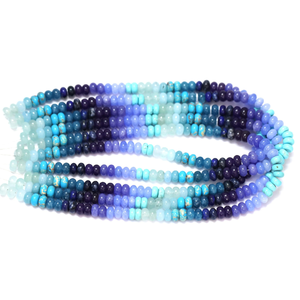 Perles Rondelles en Quartz Bleu Multi-Teintes : Pierres Précieuses de Qualité AAA pour la Confection de Bijoux - Product Image 6
