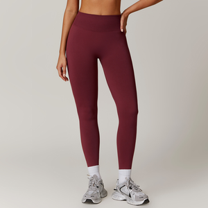 Leggings de yoga pour femmes avec logo personnalisé de haute qualité pantalons d'entraînement de style solide avec fermeture à la taille élastique - Product Image 5