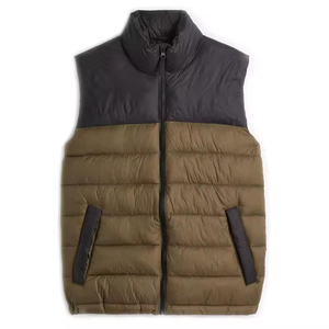 Custom Men's and Women's Winter Parka Warm Thick <b>Cotton</b> Padded Puffer Vest with Windproof Bubble Coat Canvas <b>Fabric</b> Outer Wear - Product Image 1