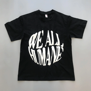 Último diseño de moda más vendido ropa de moda americana gráfico 500GSM algodón Jersey Waffle manga camisetas de gran tamaño - Product Image 3