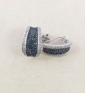 JEWELSPAARK Women's 1.90 Ct Natural <b>Blue</b> White Diamond <b>Stud</b> <b>Earrings</b> 925 Sterling Silver Trendy Wedding Anniversary Jewelry - Product Image 5