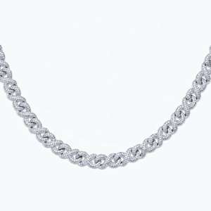 Chaîne cubaine à maillons infinis cloutés pour homme, style Hip Hop, avec diamants VVS et argent sterling 925 plaqué or, taille brillant rond - Product Image 4