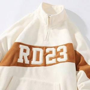 OEM Streetwear Winter <b>Men</b> Sweat shirt Custom Warm Thick Quarter Zip <b>Sherpa</b> Polar <b>Fleece</b> Pullover Sweatshirt for <b>Men</b> - Product Image 5