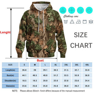 Service OEM Sweat-shirts à capuche camouflage pour hommes Design imprimé forêt Pull à manches longues Vêtements décontractés pour adultes Garçons Sweat-shirts camouflage - Product Image 5