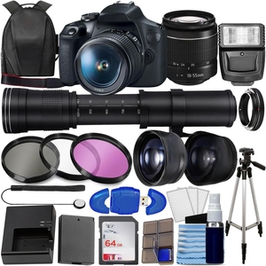 กล้อง DSLR รุ่น T7 พร้อมเลนส์ 2 ตัวในชุด 18-55 มม. EF และ 75-300 มม. แบบปรับแต่งได้ - Product Image 1