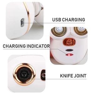 Depiladora Profesional Recargable por USB, Set de Afeitado Eléctrico con 5 Cabezales Flotantes, Afeitadora Impermeable para Bikini-IPX7 - Product Image 6