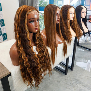 Perruques en cheveux humains vierges Remy vietnamiens à ondulation lâche longue et droite en gros, extensions de cheveux à dentelle transparente, abordables - Product Image 4