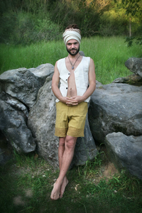 Chaleco de algodón de telar manual natural para hombre, chaleco Kadhi transpirable con botón, 2 colores, ropa de punto informal Bohemia étnica Pixie - Product Image 5