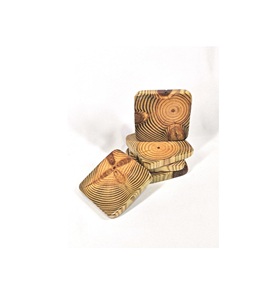 Posavasos Cuadrados de Madera Modernos y Minimalistas, Duraderos, de 300 mm de Diámetro, para Hogares Elegantes, Protegen las Superficies de las Mesas de Derrames, Acabado Natural - Product Image 1