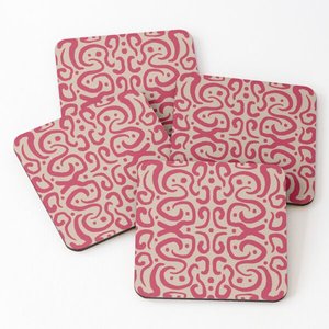 Vente chaude maison cuisine vaisselle 4 pièces ensemble sous-verres en bois imprimé tasse à thé café tapis de service et tampons - Product Image 6
