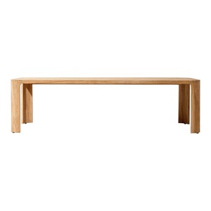 Table rectangulaire d'extérieur en teck massif de qualité A, résistante aux intempéries, table à manger en bois massif minimaliste pour projet hôtelier haut de gamme - Product Image 2