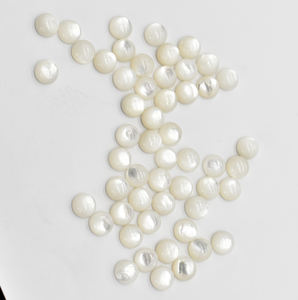 Cabochon rond en nacre naturelle de 4mm, pierre précieuse naturelle en vrac, nacre pour la fabrication de bijoux - Product Image 4
