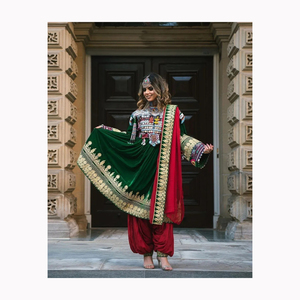 Venta al por mayor de fábrica de alta calidad de seda Maslin Suit Kurti Afghani Pant para niñas Ocasión especial Salwar de India Export - Product Image 6