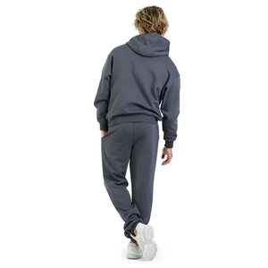 2025 arrivée hommes gris Baggy Fit 100% coton doux à capuche et pantalon cordon ensemble hommes hiver survêtement ensemble en bas quantité minimale de commande survêtement personnalisé - Product Image 2