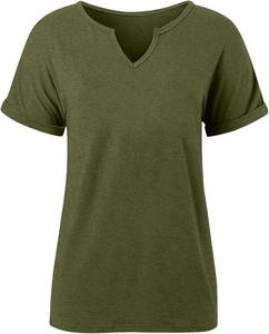 เสื้อยืดคอวีผู้ชายพรีเมียม ผ้าฝ้ายออร์แกนิค 100% ลายเรียบ ผ้าเนื้อเรียบ สวมใส่สบาย ทรงหลวมทันสมัย สไตล์ลำลองแบบผ้าแคนวาส - Product Image 3