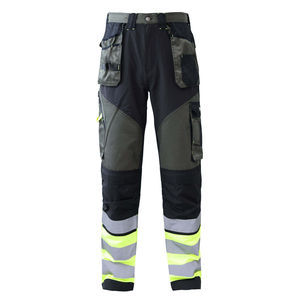 High Quality 100% Cotton Reflective Safety <b>Cargo</b> <b>Work</b> Pants Protective Workwear Construction Workers Flat Tactical Hiking - Product Image 3