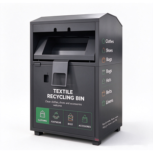 Bacs de collecte de vêtements usagés pour l'extérieur, bacs de recyclage en métal pour la donation de vêtements, conteneurs pour chaussures et déchets textiles - Product Image 1