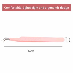 Extension de cils pince à épiler pointe en fibre acier inoxydable couleur personnalisée pointu accessoires de maquillage pince à cils - Product Image 4