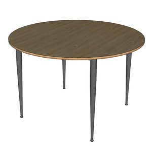 BA68165 120cm Round Dining <b>Table</b> Set Solid <b>Wood</b> Plywood with Tapered Iron Legs Resin <b>Table</b> <b>Top</b> for Hotels - Product Image 5