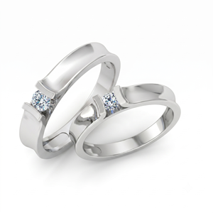 Anillo de Compromiso Clásico con Diamantes, Anillo de Pareja con Diamantes Redondos de Corte Brillante, Diamantes Naturales y Cultivados en Laboratorio - Product Image 2