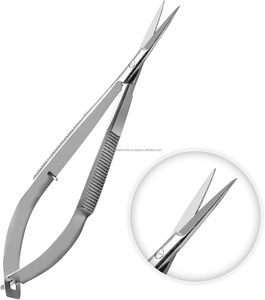 Juego de 3 Tipos de Tijeras de Microresorte con Punta Afilada, Acero Inoxidable, Hoja Recta y Curva, Estilo Ruso, para Manicura y Piel Muerta - Product Image 3