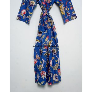 Kimono de Talla Única con Estampado Floral, Hecho a Mano en Jaipur, Bata de Algodón, Cómoda, Larga, Informal, para Playa o Ducha - Product Image 5