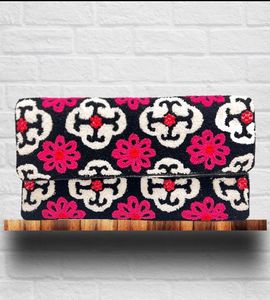 กระเป๋าราตรีประดับด้วยลูกปัดลายดอกไม้สุดหรูพร้อมสายโซ่ประดับคริสตัลพลอยเทียมลายซองจดหมายผ้าฝ้ายสำหรับงานปาร์ตี้ - Product Image 1