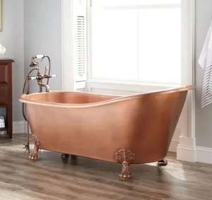 อ่างอาบน้ำทองแดงโบราณรองเท้าแตะสองข้างประดับด้วยทองแดงแบบตั้งได้หรูหราหรูหรา - Product Image 5