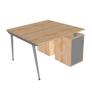 โต๊ะทำงานแบบคลัสเตอร์ 2 ที่นั่ง รุ่นร่วมสมัย พร้อมขาตู้ ขนาด 120x120 ซม. ทำจากเมลามีน ไม้ เหล็ก ยาง ระบบ CONE-HBCO062 เฟอร์นิเจอร์สำนักงาน - Product Image 4