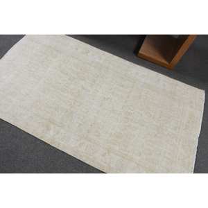 พรมขนสัตว์สีเบจที่ทันสมัยเป็นมิตรต่อสิ่งแวดล้อมพรมแบบดั้งเดิม3.6x6.3ฟุตตุรกีถักทอแบบเย็บปะติดปะต่อกันพรมห้องอาหารยางตกแต่ง - Product Image 4