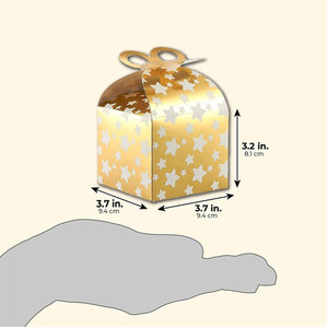 Caja de pastelería dorada Productos horneados Caja de postre Caja de regalo con lazo Regalo DE BODA Regalo de fiesta de cumpleaños Montaje simple - Product Image 2