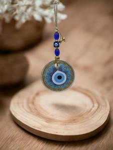 Ojo Turco DAFNI de 11 CM, Hecho a Mano, con Relieve, Magnético, de Vidrio, Decoración Tradicional para Pared - Product Image 5