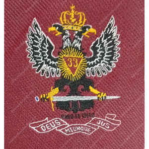 CORBATA REGALIA MASÓNICA CORBATA MEHROON CON LOGO - Product Image 2