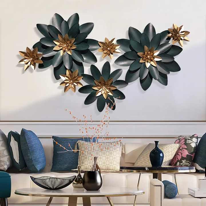 Durabe Unique Floral Designer Metal Wall Art Hanging Frame for Living Room Bedroom Hall or Wedding for Diwali Gifting