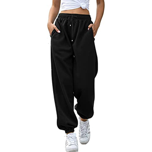 Pantalons de survêtement décontractés pour femmes Taille haute Taille élastique Pantalons de jogging d'entraînement Coupe régulière Pantalons de jogging de course Pantalons de détente actifs - Product Image 1