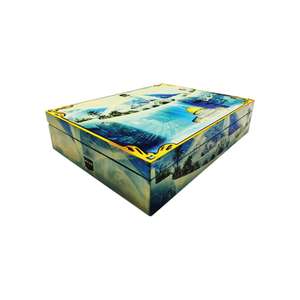 Vente en gros de boîtes de présentation de stockage de boissons en MDF MDF sculpté pliable marron Veet avec capacité personnalisée fournisseur indien - Product Image 3