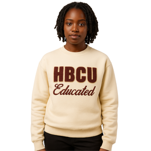 HBCU Educated <b>Neutral</b> DST Crewneck Sweatshirt Chenille Embroidery Greek Sorority Delta Divine Nine Collegiate Fashion Sweater - Product Image 1