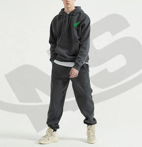 Traje de sudor en blanco con etiqueta privada para hombre, chándal liso con logotipo personalizado, conjunto de Jogger de dos piezas, ropa deportiva de entrenamiento de moda al por mayor - Product Image 3