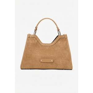 Borsa a Spalla Strutturata in Vera Pelle Scamosciata per Donna, Fatta a Mano in Italia, Art. 25394 - Product Image 2