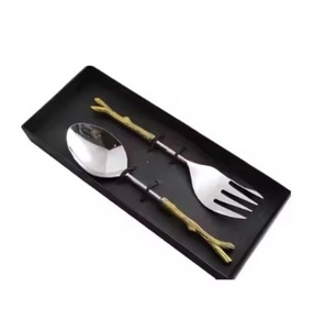 Salade servant décoratif feuille fin poignée Premium couverts vaisselle salade service ensemble maison Restaurants hôtels Arts décoratifs - Product Image 4
