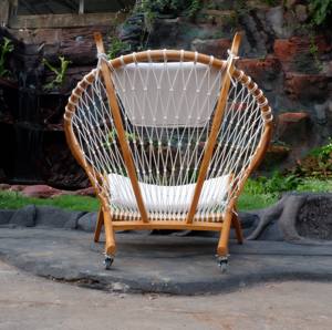 Modern Design Indoor and Outdoor Leisure <b>Lounge</b> <b>Chairs</b> Teak Solid Teak Wood with Woven Rope Seat Backrest for Hotel <b>Living</b> <b>Room</b>. - Product Image 3