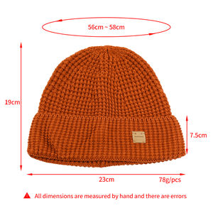 Custom Plain Waffle Beanie Acrílico Invierno Hombres Mujer Warm Knitted Hats - Product Image 2