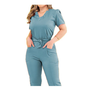 Uniforme de hospital personalizado Enfermería Médico Scrubs Hecho en Pakistán Venta directa de fábrica Uniforme de hospital O-cuello Scrub, enfermera - Product Image 4