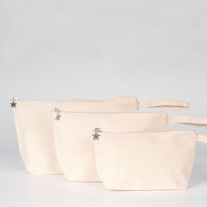 Pochette en toile de coton naturel avec sangles 9 x 5 x 2 pouces - Product Image 5