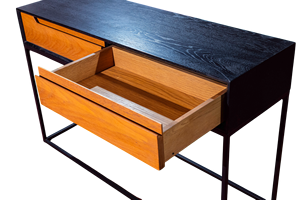 Durable Modern White Oak Wood <b>Console</b> <b>Table</b> with Metal Legs <b>Storage</b> Living Room Furniture for Villa Bedroom Hotel Apartment - Product Image 6