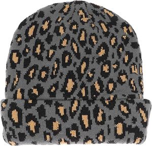 Bonnet d'hiver unisexe à imprimé léopard, double couche, tricoté épais, doux et chaud, style décontracté, pour le ski - Product Image 3